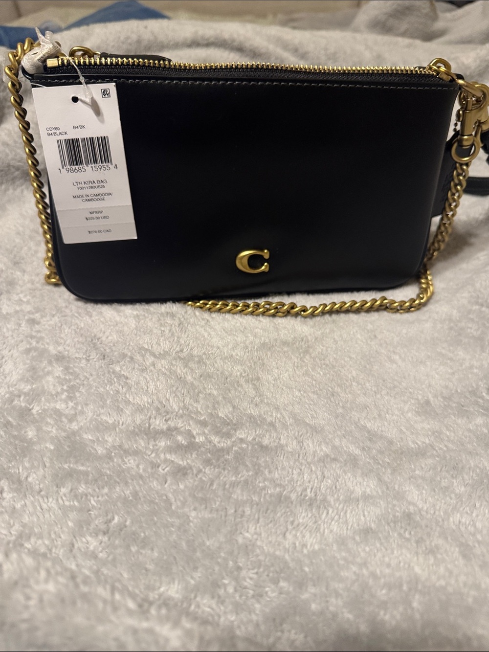 Audrey Coach Black Leather Crossbody new with tags